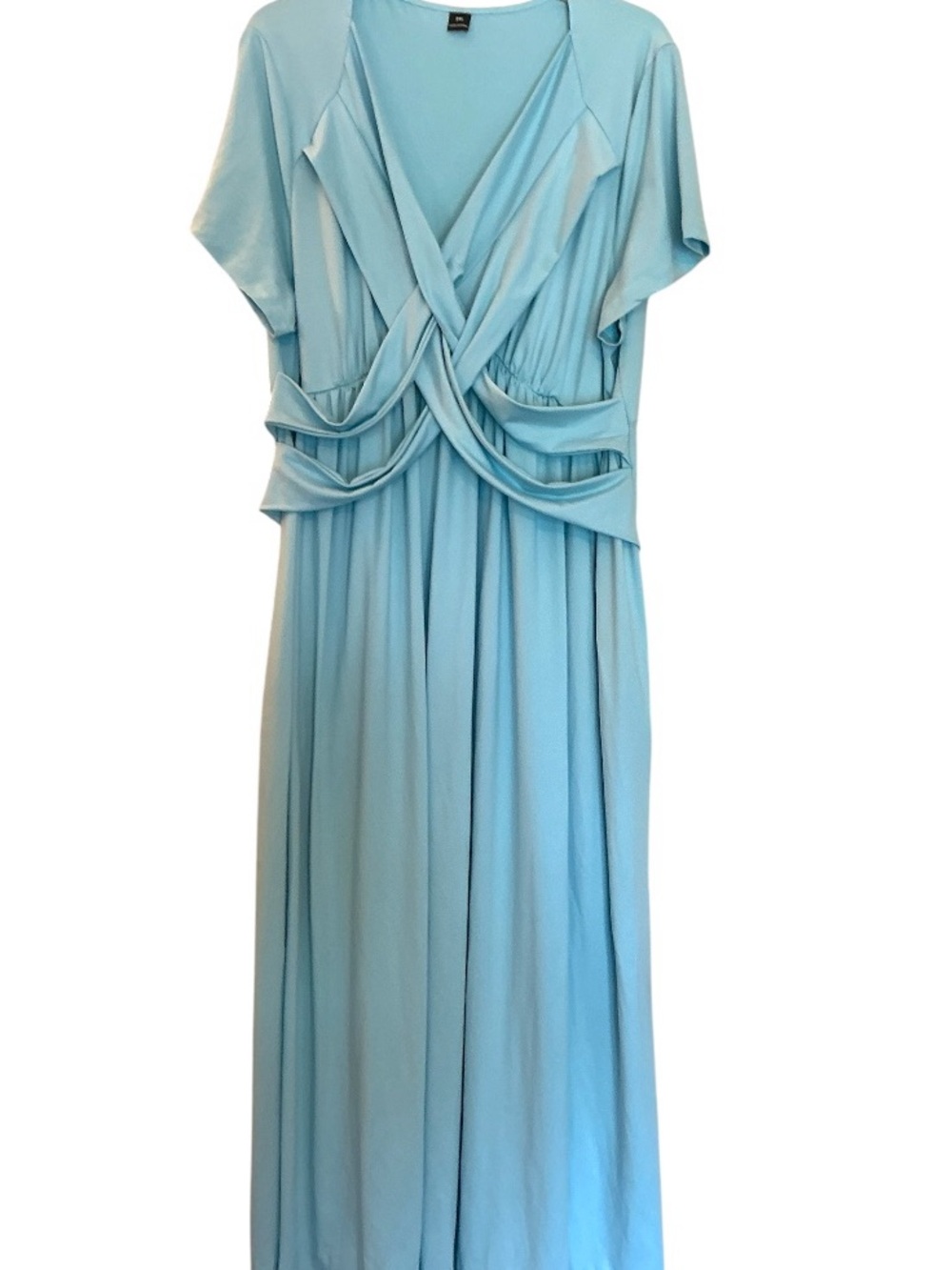SHEIN Sky Blue Draped Crossover Maxi Dress NEW!